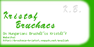 kristof bruchacs business card